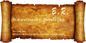 Bukovinszki Renáta névjegykártya