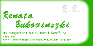 renata bukovinszki business card